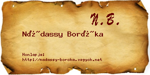 Nádassy Boróka névjegykártya